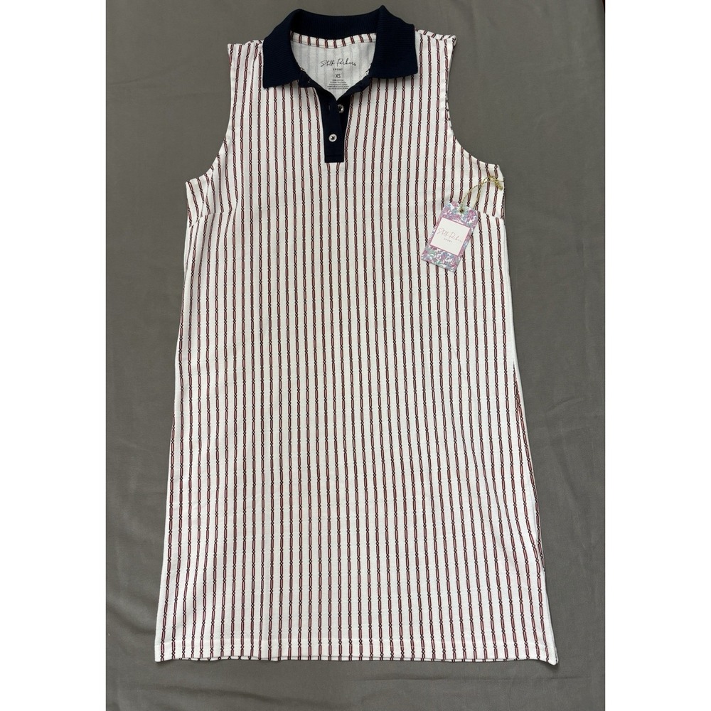 NWT STELLA PARKER  Women's Edie Dress Blue/White/Red Tennis Golf Sport 620002700